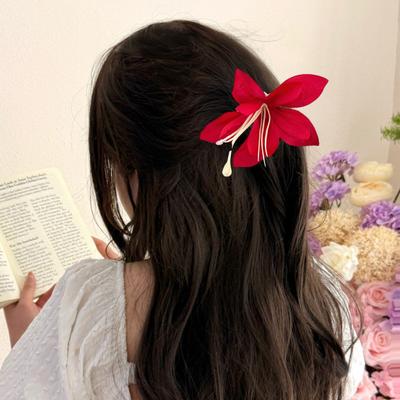 Dámská sponka do vlasů 3D umělá květinová dekorace vlásenka zadní část hlavy velká skřipcová sponka lehké vlasové doplňky