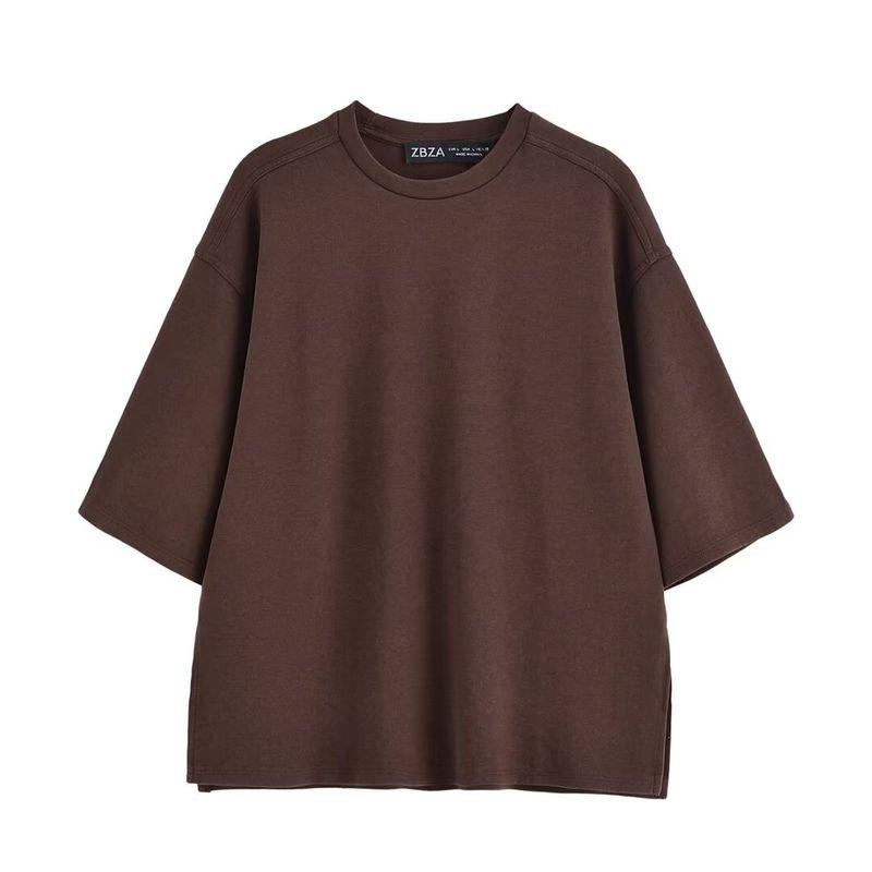 Kaslead New Women clothes Western Style Fashion round Neck T-shirt Casual Trousers 4174190 4174191