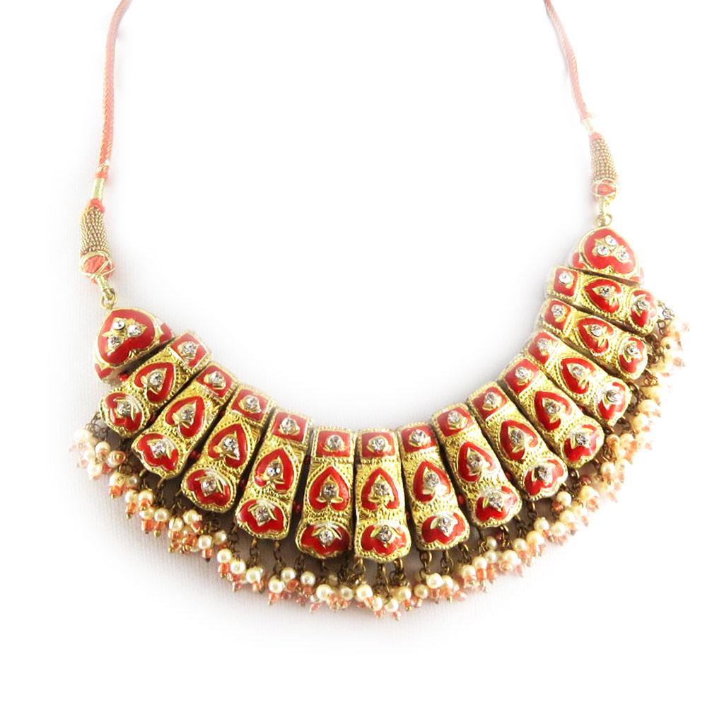 Les Trésors De Lily [B8574] - Šperkový set 'Palanquin' Červeno-Zlatý