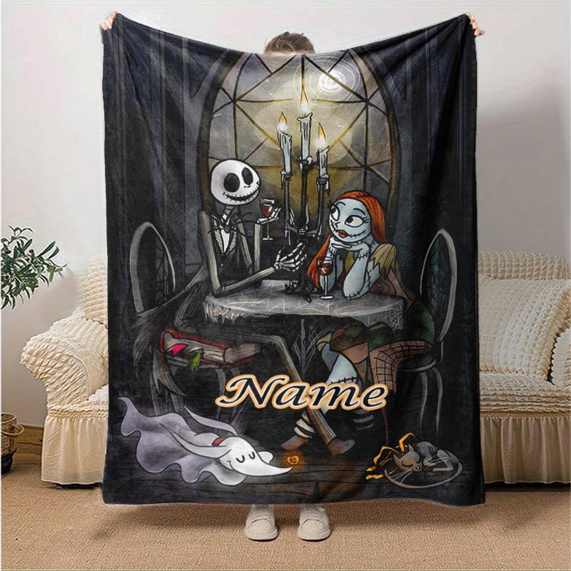 Custom 1pc Nightmare Before Christmas Art Blanket, Soft And Comfortable Blanket, Casual Warm, Camping Travel Blanket, Birthday Gift Q91088
