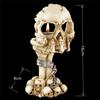 A03F-Spooky Tealight Candle Holder-Resin Candlestick Horror Skull Candle Holders Halloween Decorations