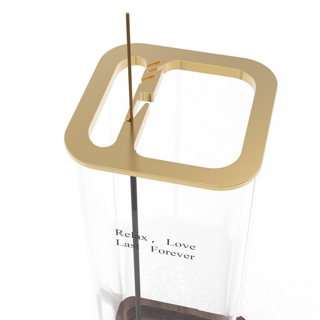 Stojan na vonné tyčinky moucha Snadno se čistí Sklo Stylový závěsný typ Stojan na vonné tyčinky Podstavec z ořechového dřeva INVAVO Průhledný design Vychutnejte si prémiovou vůni a