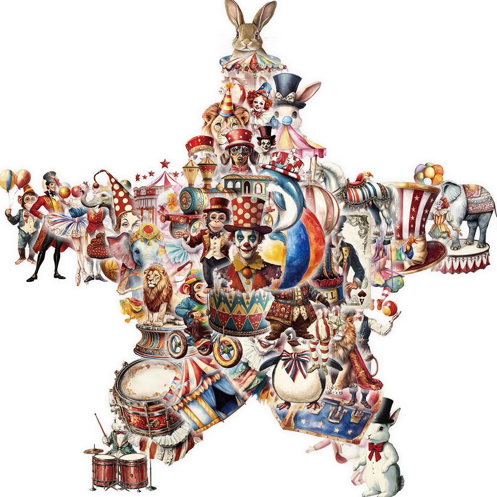 

50PCS Circus Stickers Graffiti Laptop Aesthetic DIY Skateboard Cafe Motorcycle PET Guitar Phone Motorcycle DIY Luggage Sticker