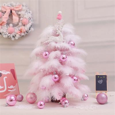 Feather Christmas Tree  Blue  Decoration Cedar Desktop Tabletop Ornament , 