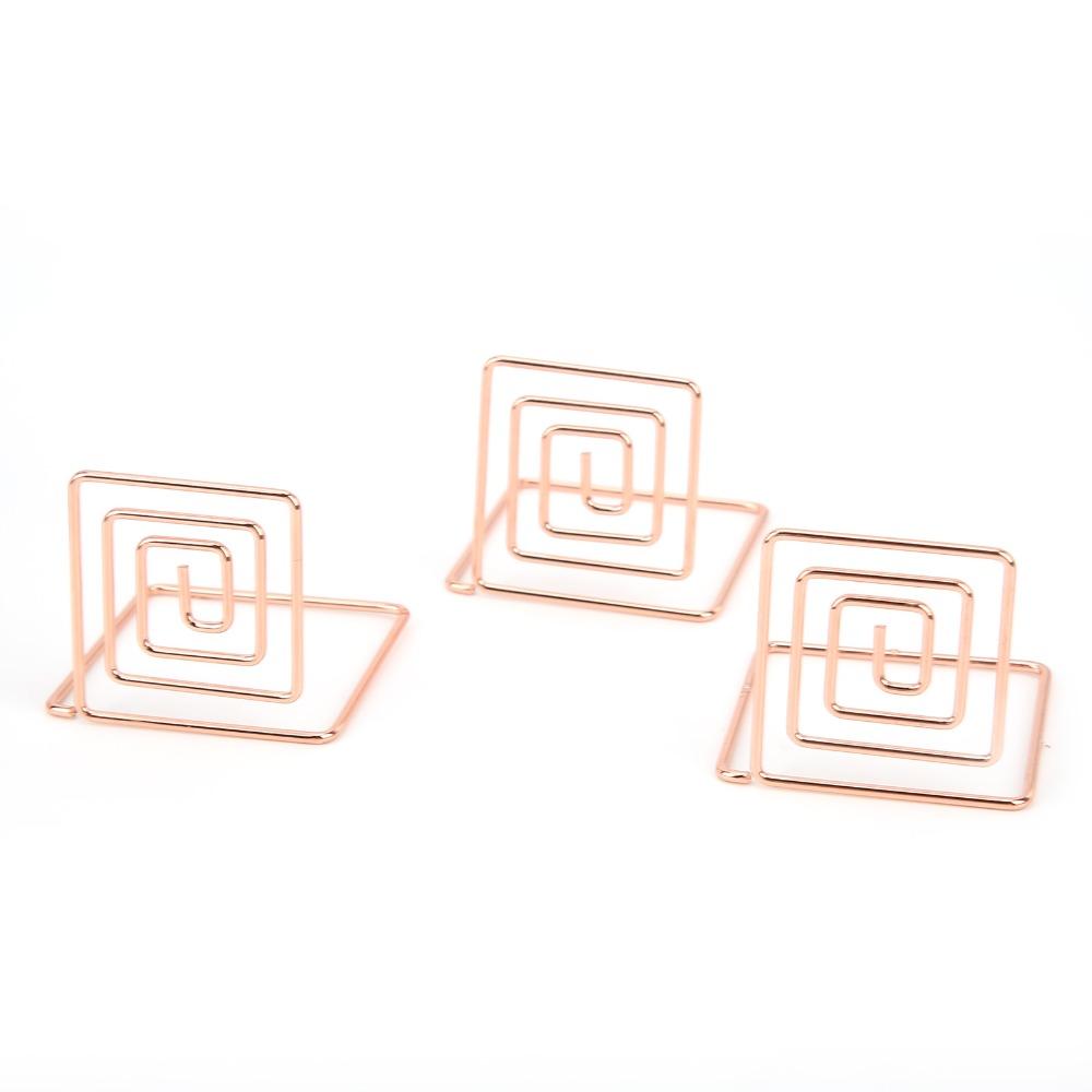 10Pcs Square Table Number Holders Silver/ Rose Gold/ Gold Business Card Organizer Desktop Display