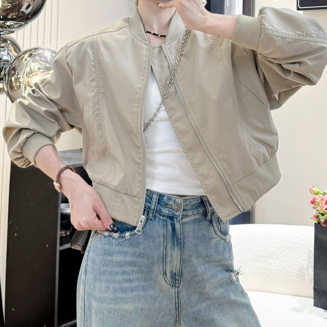 

Women s Versatile Casual Stand Collar Baseball Jacket - Petite Fashion Sportswear L (115-135 jin) чорний