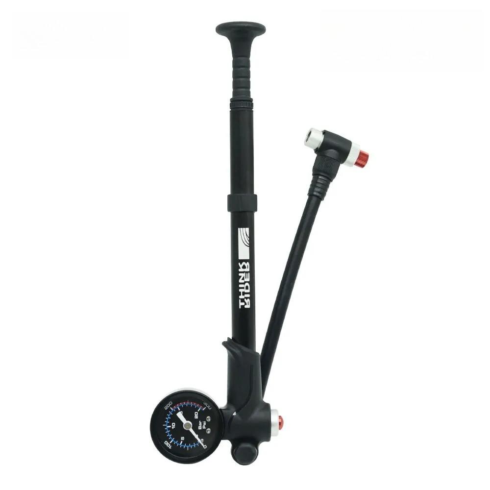

1pcs Aluminum alloy front fork air pump Portable High-pressure Bike Air Pump with Gauge for Fork Rear Suspension Shock Absorber чёрный