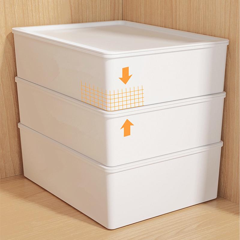 Thickened Underwear & Sock Organizer: Three-in-One Lidded Storage Box