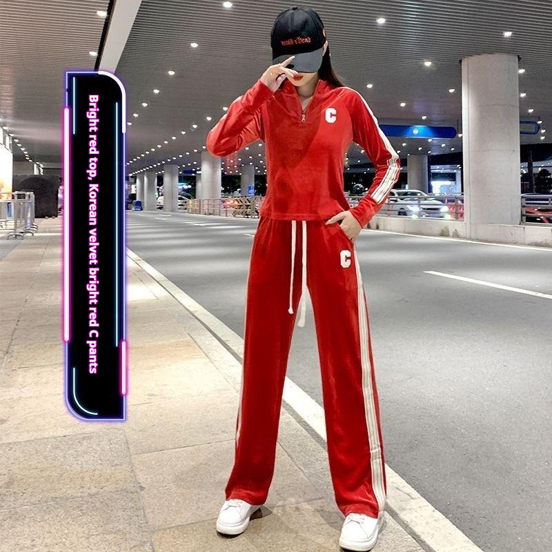 Square Dance Gold Velvet Suit Spring and Autumn New Team Gymnastics for Workout and Dance Clothes