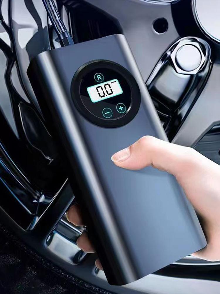 Araba Lastiği Şişirici Şarj Edilebilir Hızlı Şişirme Küçük Hava Pompası LCD Ekranlı Dijital Basınç Göstergeli Motosiklet Otomobil Bisiklet için
