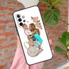 Black Brown Hair Baby Mom Girl Queen Phone Case For Samsung Galaxy A54 A34 A14 A55 A35 A25 A15 A52 A32 A12 A51 A71 A13 A33 A53