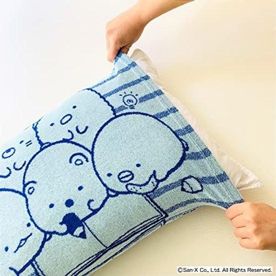MORIPiLO Sumikko Gurashi Pillow Cover Towel Fabric Lizard (Soft Comfortable Stretchable Pillowcase) 43x63 35x50cm Usable Parents Children Unisex Cute