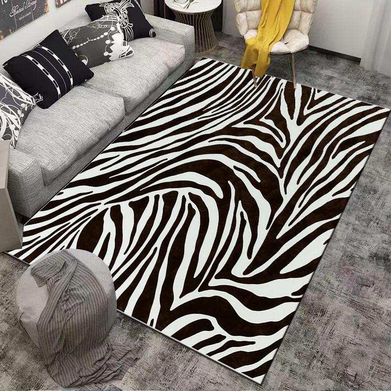 Zebra Stripe Pattern Carpet Non-slip Rug Suitable for Living Room and Bedroom Sofas