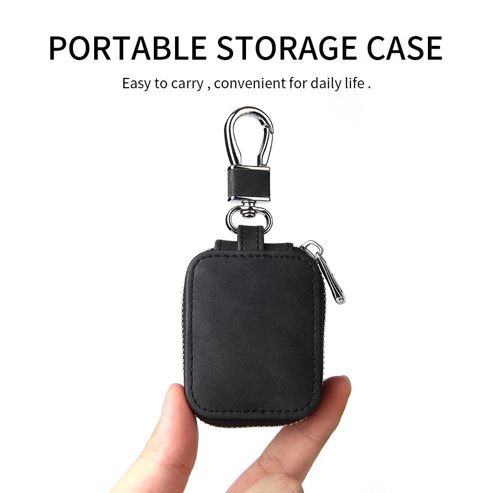 Fashion Imitation Leather Earphone Case Shockproof Earphone With Hook Cover Protective Case