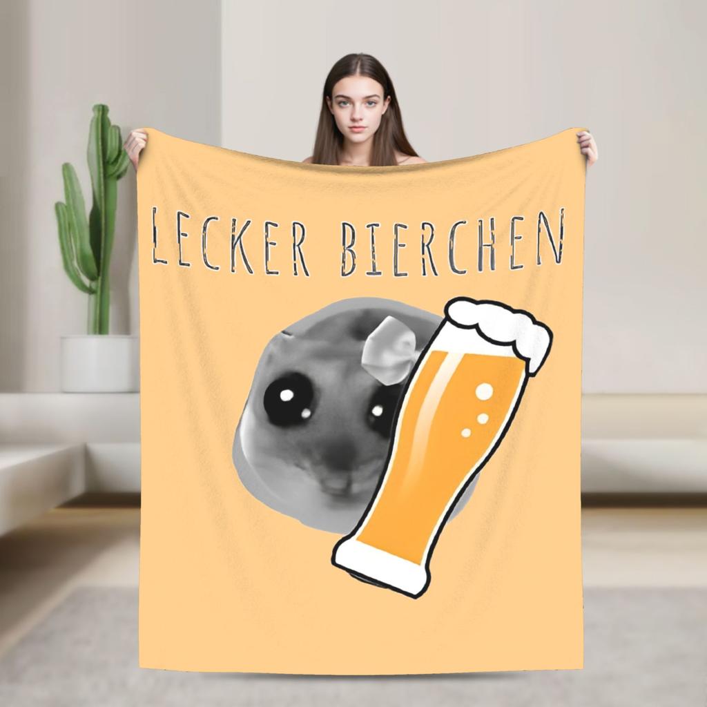 Lustiger Hamster Schlafsüße Decke Flanell Dekoration Schlafenszeit Schläfrig Multifunktion Ultra-Weiche Überwurfdecken für Bettwäsche
