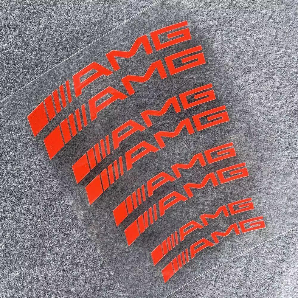 ZJH5 For Mercedes Benz AMG Waterproof Decals High-Temperature Resistant Brake Caliper Car Stickers Reflective Vinyl Wheel Rim Decals