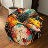 1PC Drum Set Artwork Umbrella-8-Rib Reinforced, Automatic Open, Lightweight & Durable, Cute Fashion Accessory for Outdoor-W9238