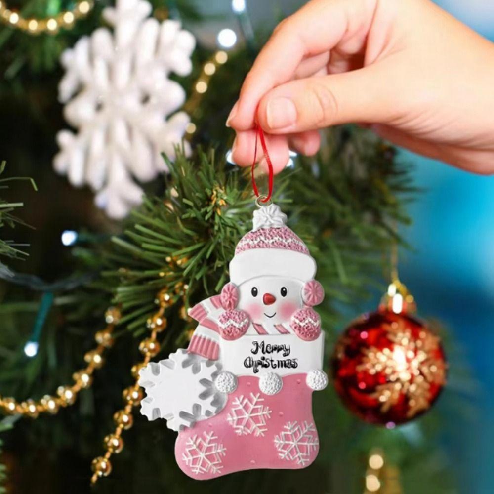 Resin Xmas Tree Hanging Pendants Decorative Christmas Sock Pendant Christmas