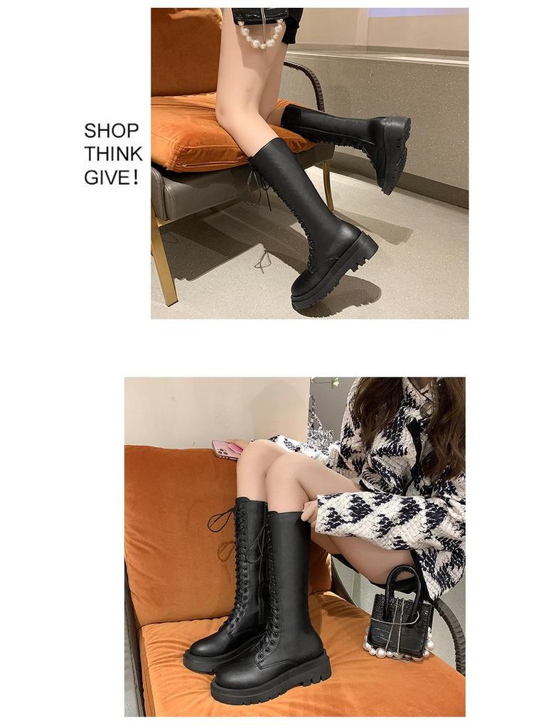 Autumn 2023 New Style Women's Knight Boots In Large Sizes, Thick Bottom, Strap High Boots - Available In Sizes 35-43