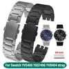 19mm 21mm Silber schwarz Metallarmband Länger Herren-Uhrenarmband Für Swatch YCS YVS YGS matt Edelstahl Faltschließe Uhrenarmband
