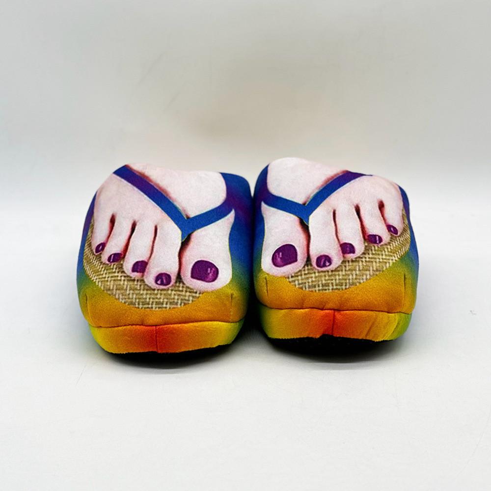 

Cartoon Spired Humorous Toe Shoes With Plush Material For Men Women Home Use