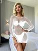 Sex underwear sexy fishing net perspective one-piece net socks suspenders temptation hollow one-piece