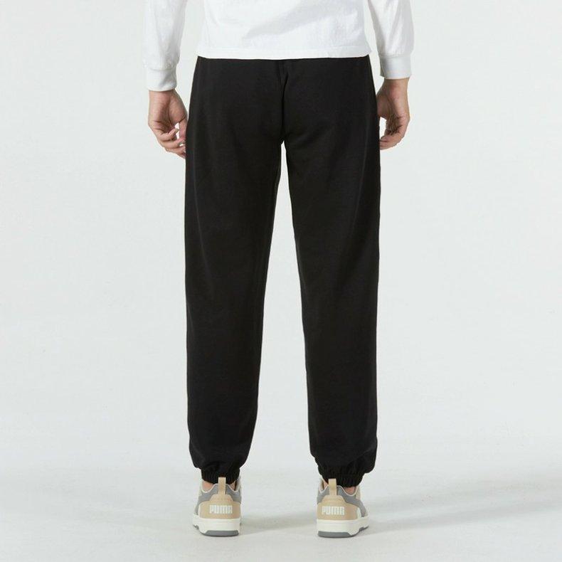Puma Solid Color Commuter Embroidered Logo Mid-Rise Casual Pants Men bottoms Black 625252-01