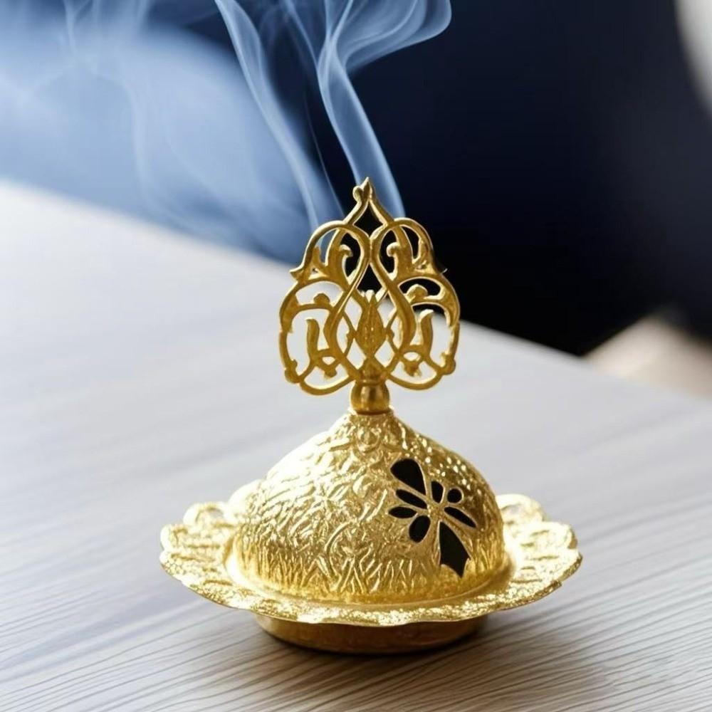 Zinc Zinc Alloy Metal Incense Burner Gold Aromatherapy Burner Creative Mini Censer Holder Middle East