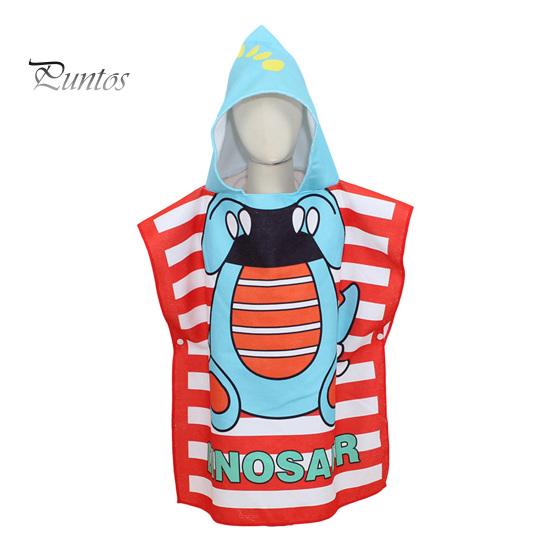 Children Bath Towel Cartoon Printing Kids Beadch Hooded Bath Wrap Poncho Quick-drying Super Absorbent Swimming Towel Windproof Wearable Towel Toddler