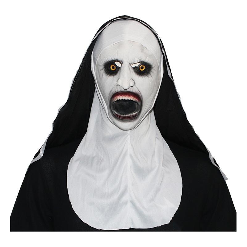 

Маска Проклятой Монахини Латекс Хэллоуин Косплей Хоррор Головной убор Реквизит для вечеринки Мероприятие