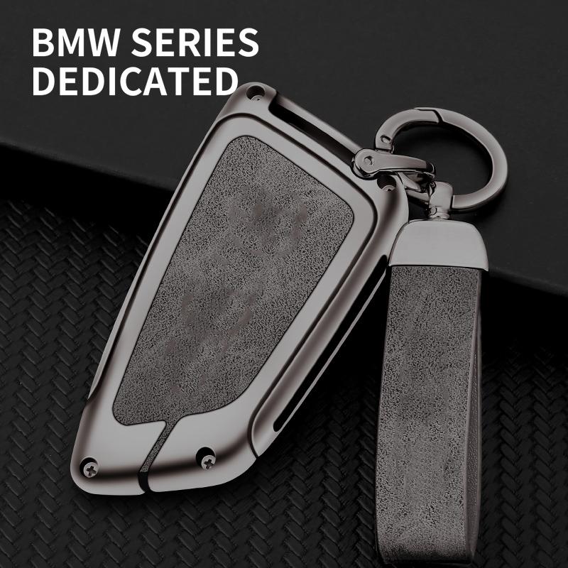 Zinc Alloy Leather Car Key Case For Bmw X5 X3 X1 X6 X7 1 3 5 6 7 Series G20 G30 G11 F15 F16 G01 G02 E39 E46 Car Key Case