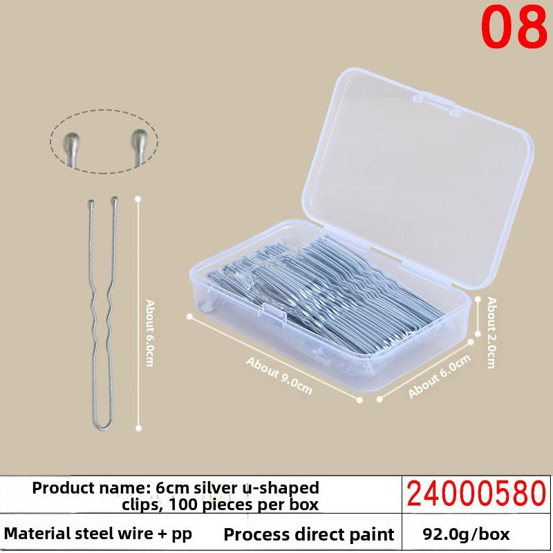 Black Steel Clip Box Contains A Straight Clip for The Bride's Updo Hairstyle Bangs Clip Wavy Hair Clip and Hair Accessory