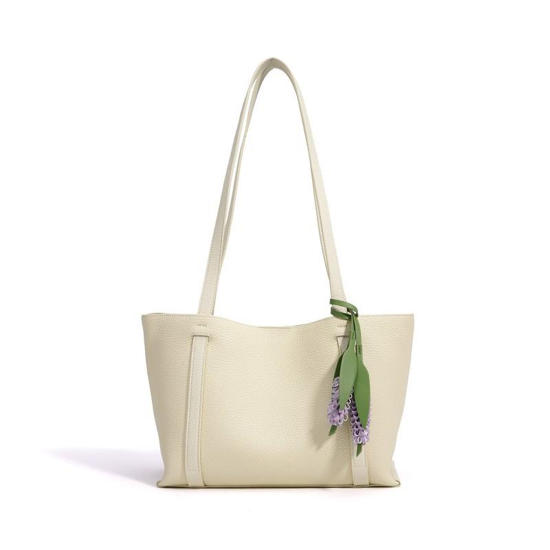 

2026 Early Commuting Leather Shoulder Bag Women Simple High-end All-match Handbag Large Capacity Tote 29x14x20cm