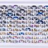 10/20/30/50Pcs Classic Fashion Stripe Hollow Colorful Sticker Stainless Steel Ring Trend Women Jewelry Party Decoration Gift