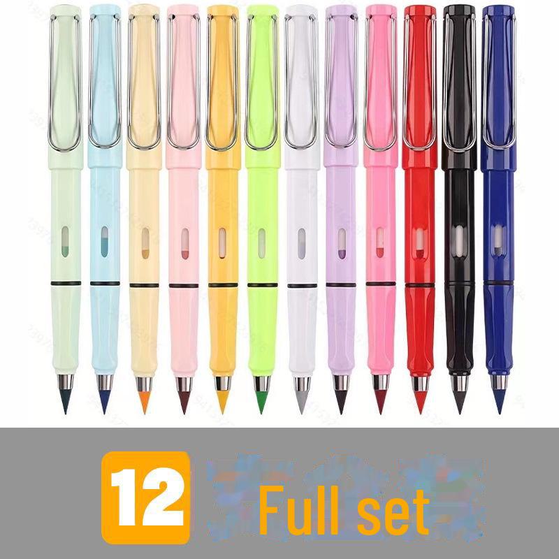 12-Color Erasable Eternal Pencils for Children - No Sharpening Needed, Ideal for Students and Drawing.