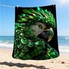 1pc Parrot Feathers Throw Blanket Polyester Fiber, Lightweight Flannel, Soft & Warm, All Season Use for Outdoor, Camping Digital Print