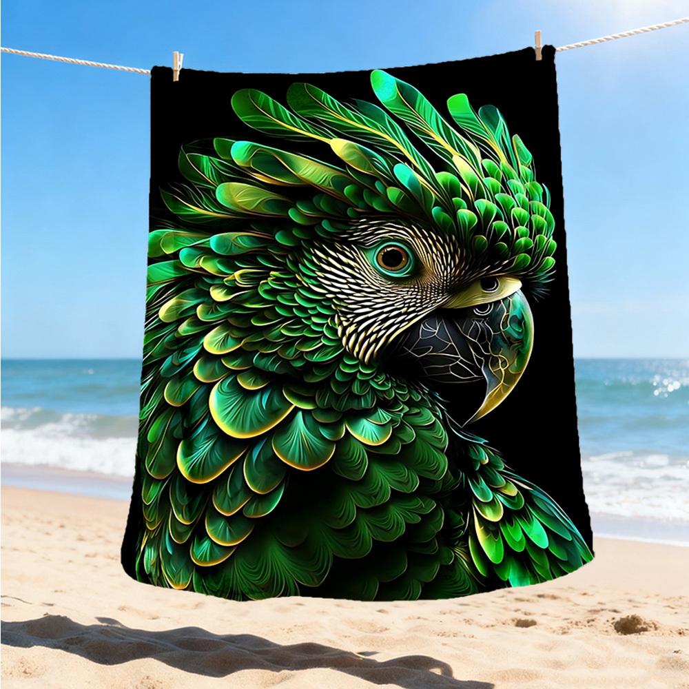 1pc Parrot Feathers Throw Blanket Polyester Fiber, Lightweight Flannel, Soft & Warm, All Season Use for Outdoor, Camping Digital Print