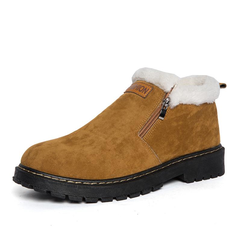 Módní černé pánské boty Designérské zimní boty Pánské teplé krátké plyšové ležérní kozačky s kožešinou Pánské zipové sportovní boty222