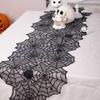 1pc Halloween Decoration Table Runner,Spider Web Black Lace Table Runner for Kitchen Dinner Table,Halloween Decoration Indoor