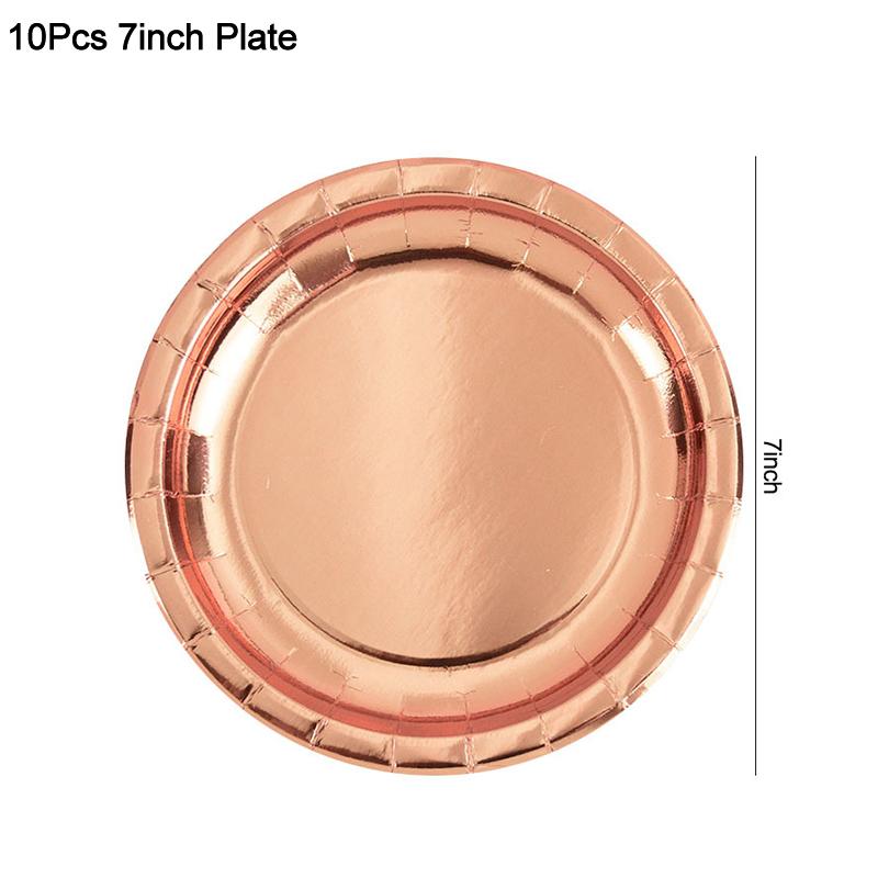 Rose Gold Party Einweg Geschirr Set Papier Platte Tasse Kinder Erwachsene Geburtstag Hochzeit Bachelorette Party Dekoration Baby Dusche