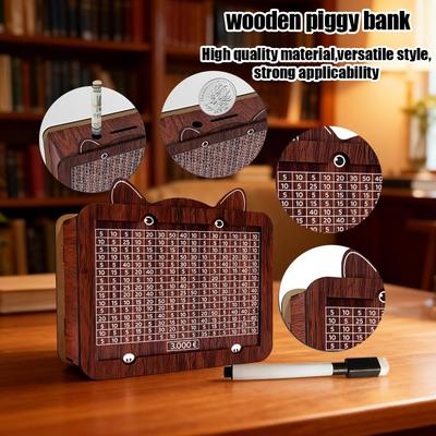 1000/2000/3000/5000/10000 Euro Spardose Holz Sparschwein Geldtresor Sparbox Herausforderung Aufbewahrungsbehälter für Bargeld