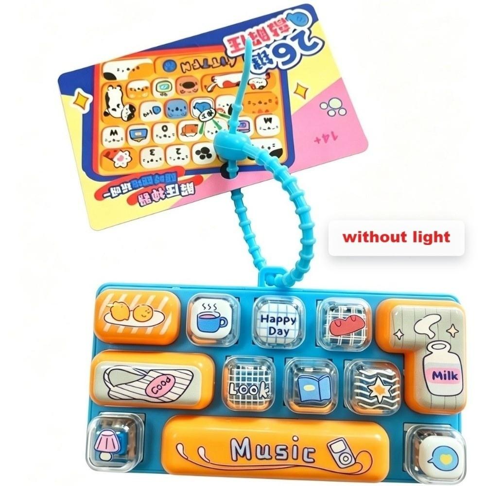 Clicker Sound 12 Keys Keyboard Keychain Pressable Keys Stress Relief Fidget Toy  Bag Ornaments