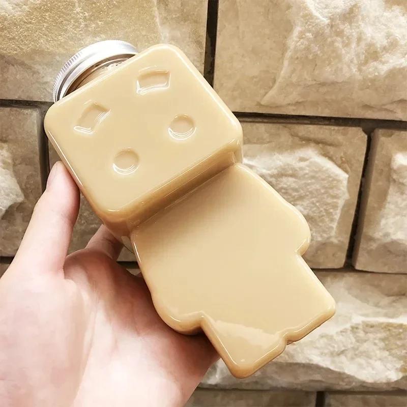 Kawaii Cat Water Bottles for Milk Tea Coffee Juice Portable Drinking Cup Home Transparent Juicing Beverage Drink Bottle BPA Free