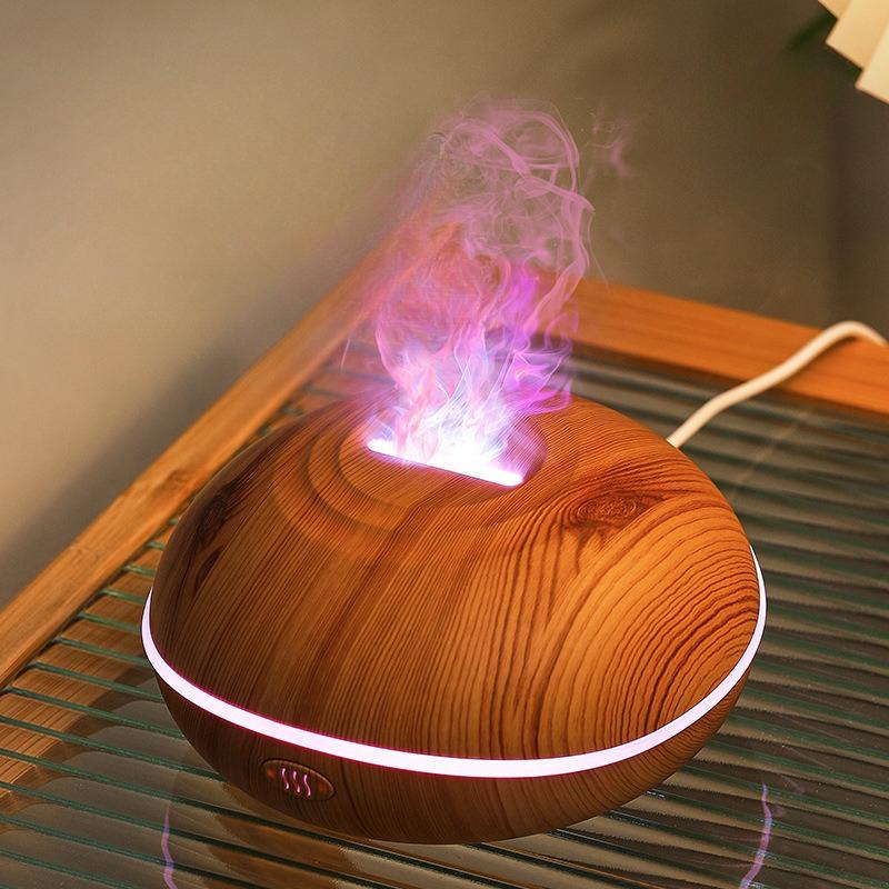 1 Pc New Simulated Flame Diffuser Seven-color Gradual Change Creative Household Ultrasonic Aromatherapy Machine Flame Humidifier