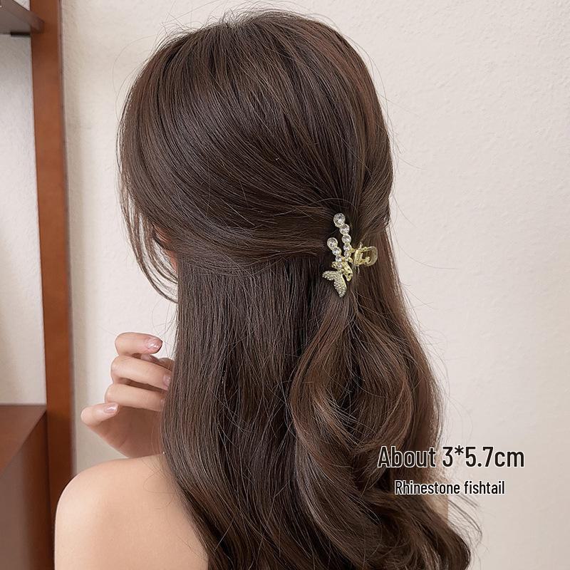 Women's Half-Tied Pearl Hairpin - 2024 New Side Clip for Back of Head