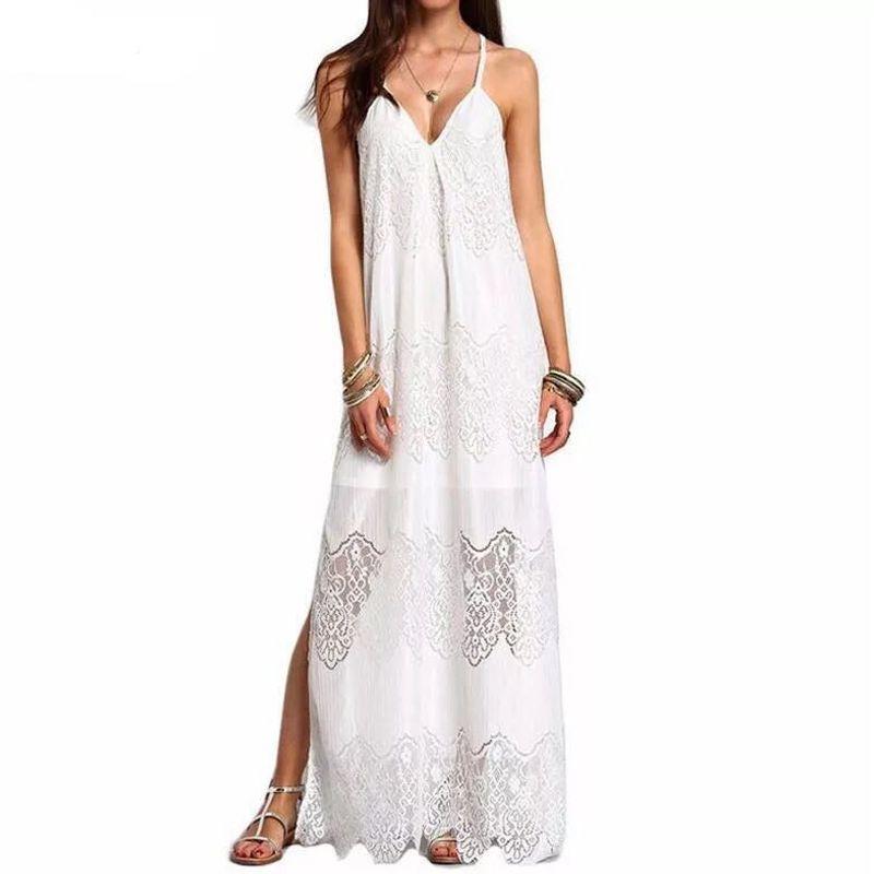 Women's Dress Summer V Neck Sexy Beach Dress Sling