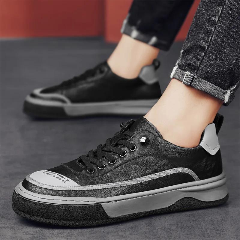 New Casual Leather Men's Shoes 2024 Luxury Comfy Sport Shoes Outdoor Sneakers Fashion Antiskid Driving Shoes Designer Mocassins