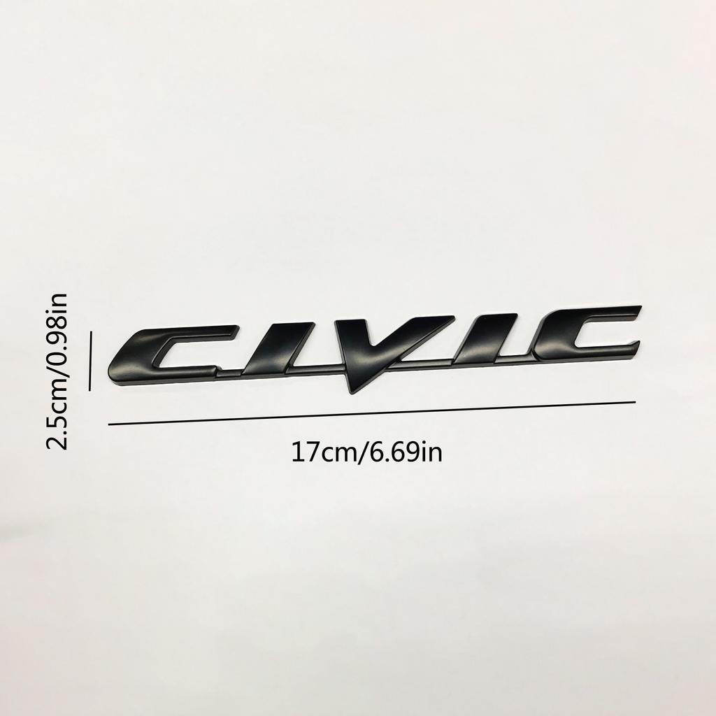 3D Metal CIVIC Logo Letters Car Trunk Emblem Fender Badge Decal Sticker For Honda Civic Fender Trunk Badge Exterior Accessories