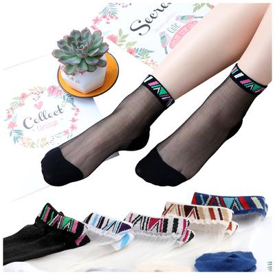 5 Paires de Chaussettes Courtes Transparentes en Verre pour Dames Printemps et Été