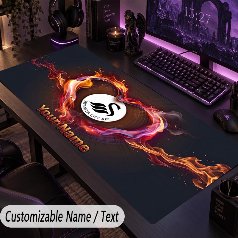 Large Mouse PadSwansea City FC Custom Name Text Personalized Desk Mat Non Slip Gaming Pad